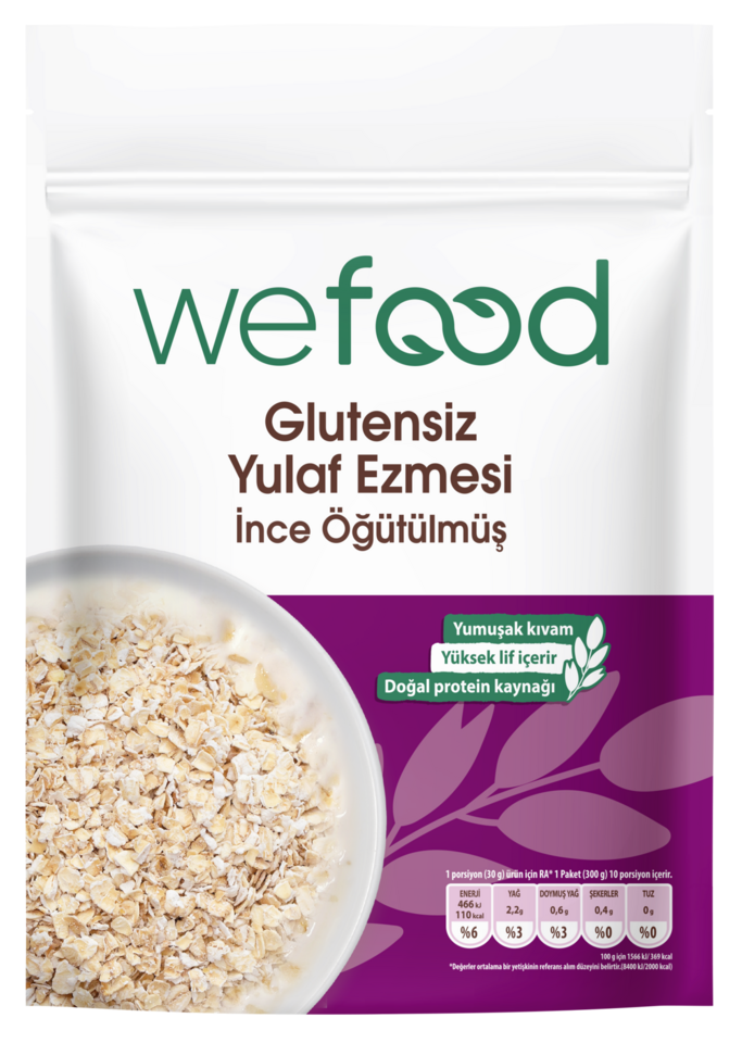 WEFOOD GLÜTENSİZ ÖĞÜTÜLMÜŞ YULAF EZMESİ 300 GR